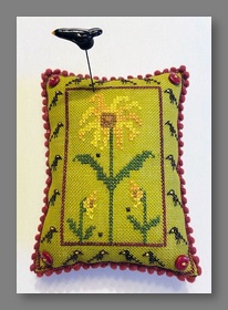 Sunflowers and Crows Pin Cushion